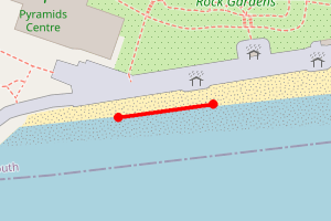 Map showing Southsea End (Rock Gardens)