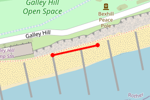 Map showing Bexhill Galley Hill