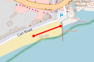 Map showing Lyme Regis Cobb Gate