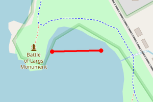 Map showing Pencil Beach, Largs