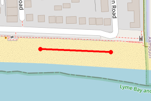 Map showing Seaton, Devon (Axmouth end)