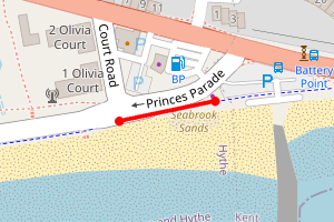 Map showing Princes Parade