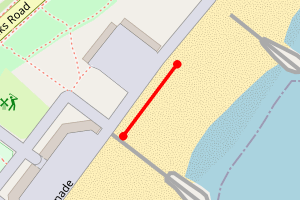Map showing Sandbanks Beach