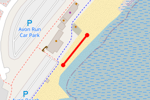 Map showing Avon Beach, North