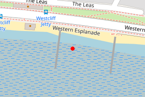 Map showing Westcliff West Beach