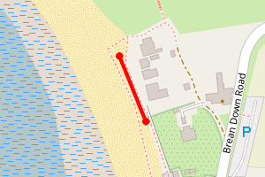 Map showing Brean Down Cove North 1