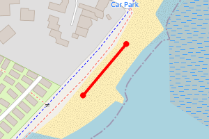 Map showing Gundimore Beach