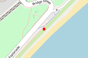 Map showing The Esplanade, opposite Barnhill Rock Garden