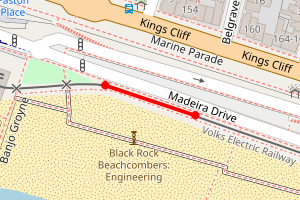 Map showing Brighton Beach - Belgrave Place