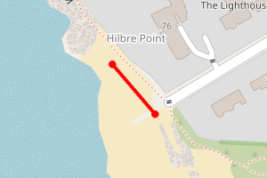 Map showing Hilbre Point (Red Rocks)