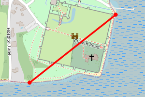 Map showing Portchester Castle