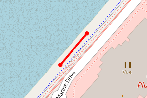 Map showing Ocean Plaza (Southport Beach)