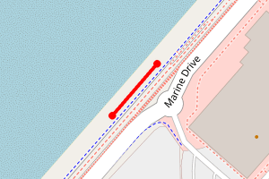 Map showing Seafront Car Park (Southport Beach)