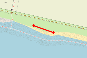 Map showing Lower Largo - far East end of beach