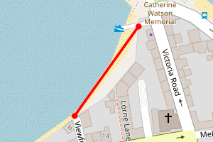 Map showing North Berwick West Sands from Lifeboat