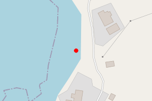 Map showing Head of Clousta Voe Beach and coastline, Clousta