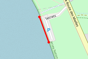 Map showing Secrets, La Grande Route des Mielles, St Ouen
