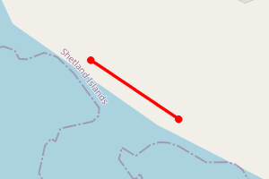 Map showing Beach Opposite Islet of Holme, East Burrafirth