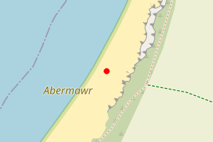 Map showing Aber Mawr