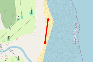 Map showing Brodick Beach - midway