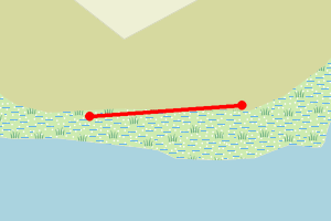 Map showing Afon Braint river mouth