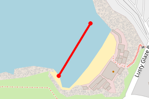 Map showing Lusty Glaze Beach, Newquay