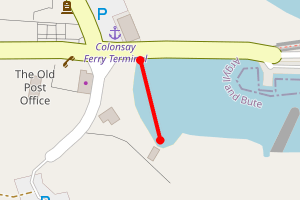 Map showing Scalasaig Colonsay