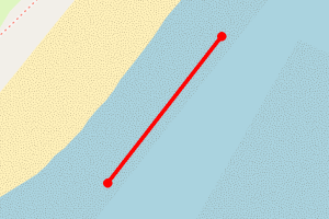 Map showing Alnmouth Beach - from Village Golf course