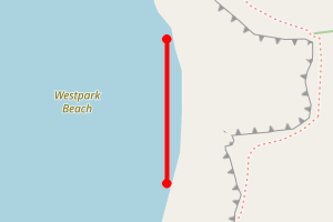 Map showing Maer Beach