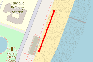 Map showing Lowestoft South- below St Mary's