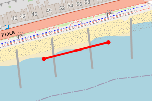Map showing Hasting Pier
