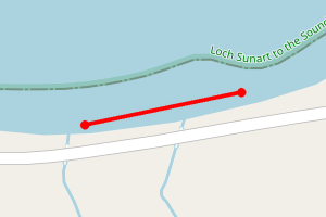 Map showing Laudale Estate Shore, Strontian