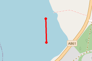 Map showing Inverailort beach shore