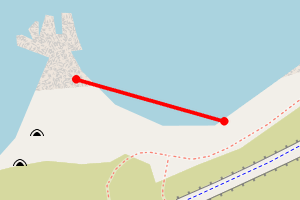 Map showing Cummingston - East side of beach