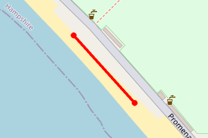 Map showing Stokes bay - footpath