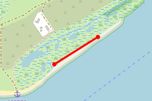 Map showing Havergate Island - SW Shore