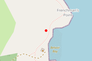 Map showing Belvoir Bay