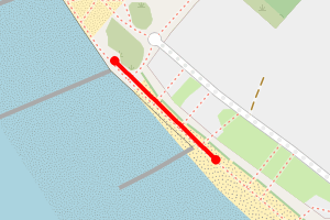 Map showing West Wittering North Beach - East Head Hinge half way to Cafe