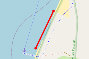 Map showing Felixstowe (Landguard Fort to small pillbox)