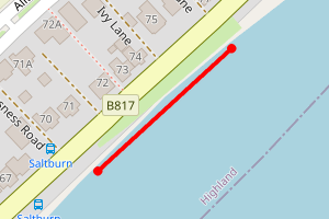 Map showing Saltburn Beach 3 by the slipway