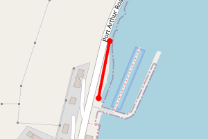 Map showing Port Arthur Marina
