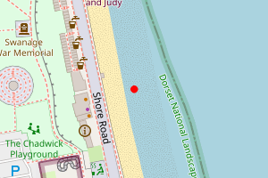 Map showing Swanage (Ocean Bay, private beach)