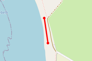 Map showing Warebeth Beach