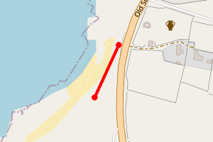 Map showing Scord Beach (near Sumburgh Airport)