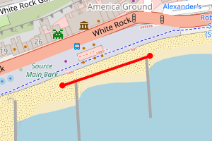 Map showing Hastings - Source Park beach