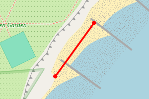 Map showing South-West of Holywell Shore fishing mark