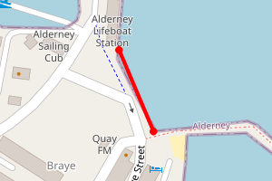 Map showing Maggies Bay, Braye, Alderney