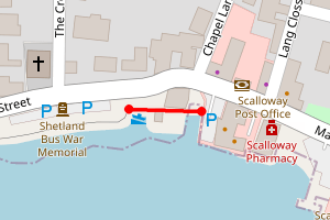 Map showing Burn Beach