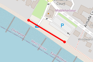 Map showing Bracklesham Bay - Car park stretch