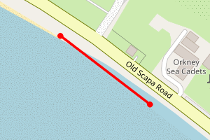 Map showing Scapa Beach - Distillery End